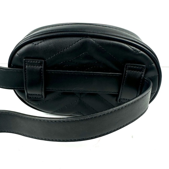 Geestock Black Fanny Packs Faux Leather Waist Bags Waterproof Belt Bag Brand New - Picture 5 of 7